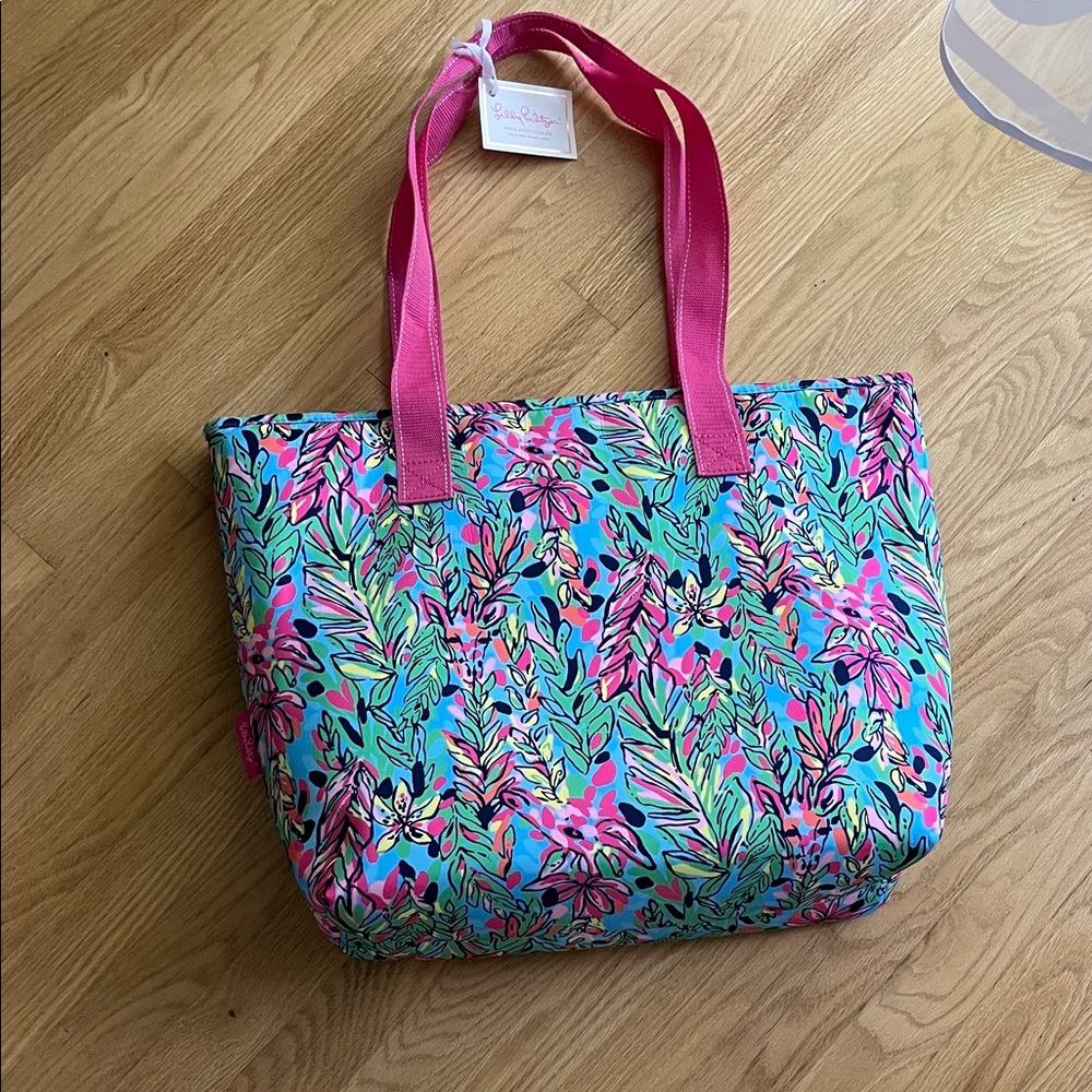 Lilly Pulitzer Pink and Blue Floral Tote